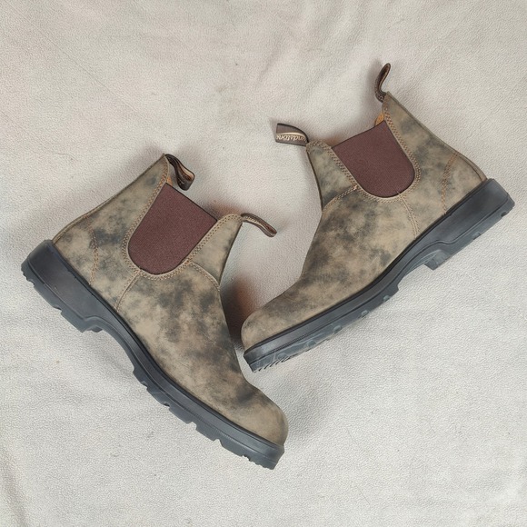 Blundstone Classics 585 Boots Mens 9 US 10 Rustic Brown Leather Chelsea Pull On - Picture 4 of 12